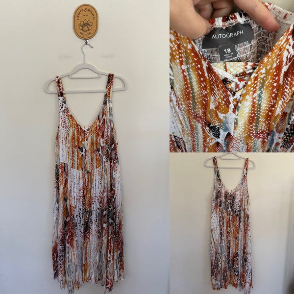 Autograph snakeskin print dress Sz 18 as new