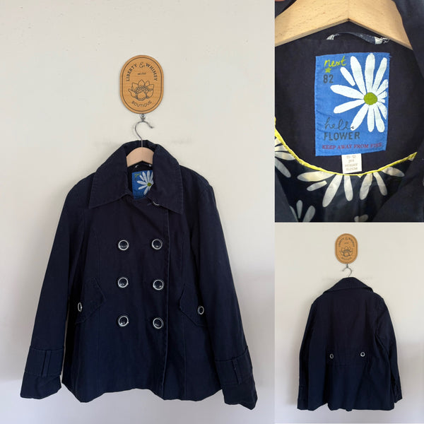 Next navy pea coat Sz 11-12 EEUC