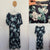Autograph navy/green floral belted dress Sz 18 as new (washed only)
