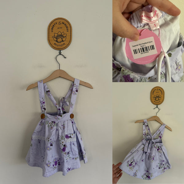 La Sienna Quinn suspender skirt and headband set Sz 1 NWT
