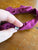 Eggplant purple Sz M bow 19cm 6-12m NWOT