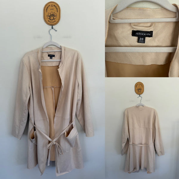 Autograph cream suede-look jacket Sz 20 as new