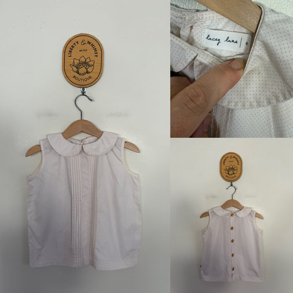 Lacey Lane spotted blouse Sz 4 EUC