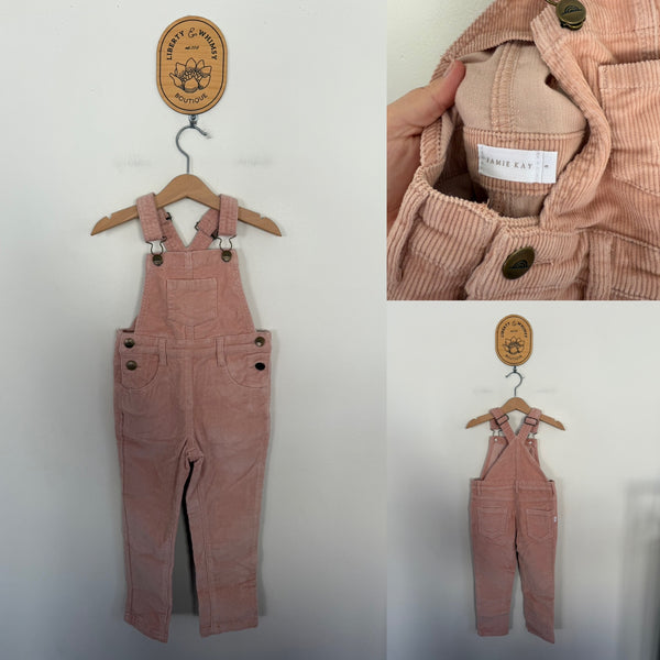 Jamie Kay dusty pink cord overalls Sz 3 as new
