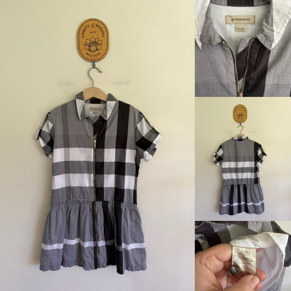 Burberry black tartan dress Sz 10 EUC