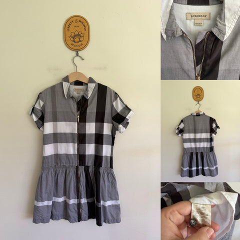 Burberry black tartan dress Sz 10 EUC
