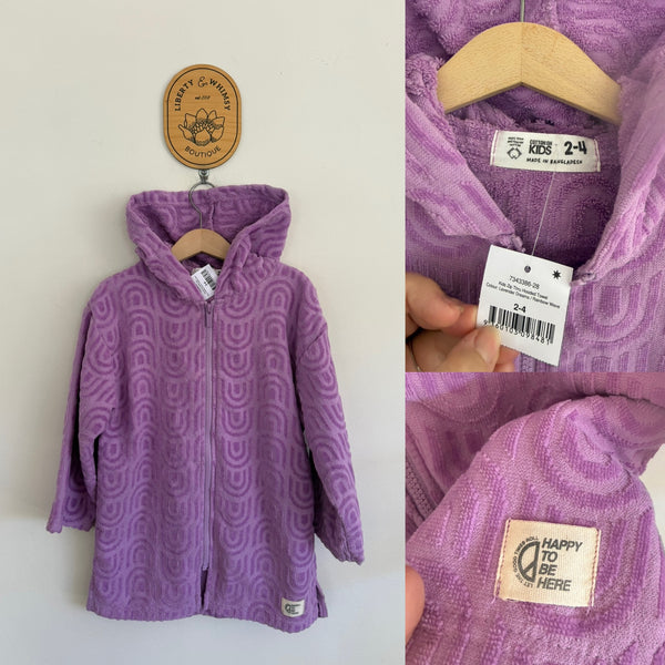 Cotton On purple hooded towel Sz 2-4 NWT