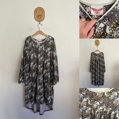 Paper Wings unicorn stars drawstring dress Sz 10 (generous) NWOT
