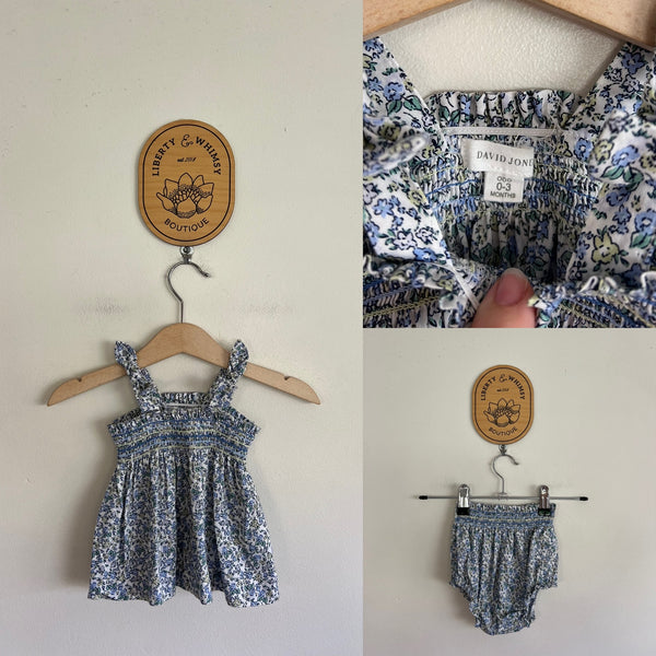 David Jones floral 2pc set Sz 000 as new