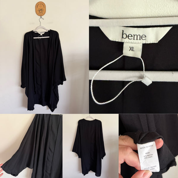 BeMe black cardigan/jacket - rayon/linen blend Sz XL NWOT
