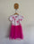 Barbie white/pink logo dress Sz 8 as new