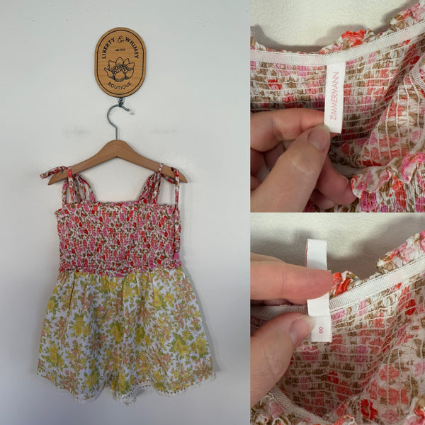 Zimmermann floral playsuit Sz 8 as new