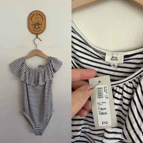 River Island stripe bodysuit Sz 7 NWT