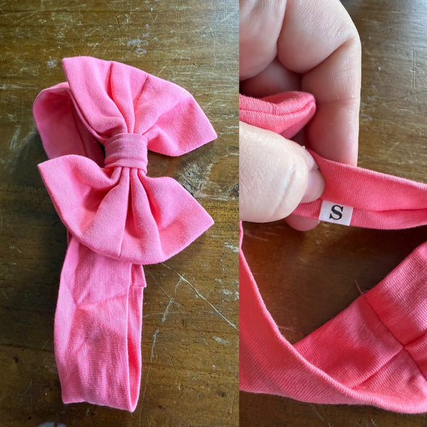 Peach pink Sz S bow 17cm 0-6m NWOT