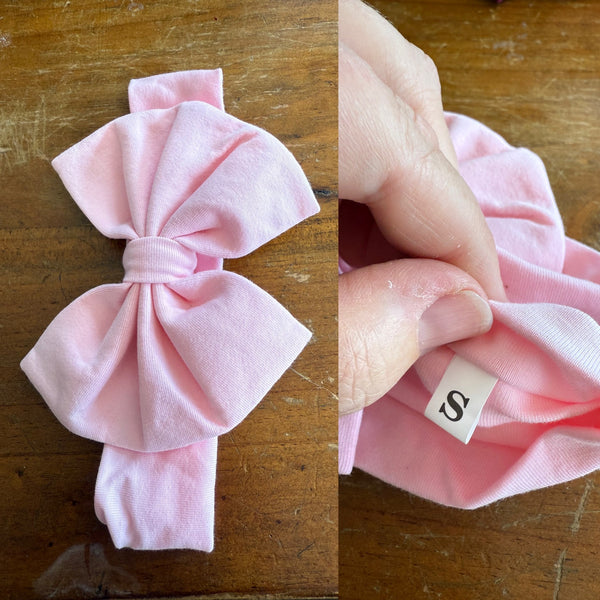 Light pink Sz S bow 17cm 0-6m NWOT
