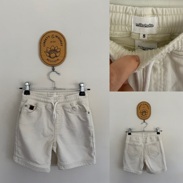 Milkshake cream denim shorts Sz 5 NWOT