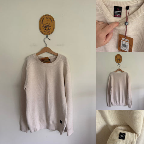 Bauhaus sand ribbed sweater Sz 10 NWT