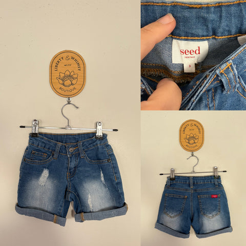 Seed blue denim shorts Sz 3 EEUC