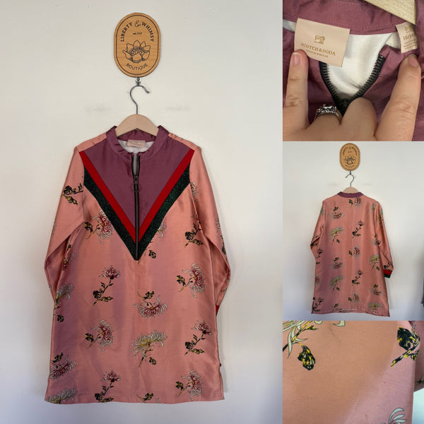 Scotch R’Belle l/s oriental style dress Sz 10 as new but couple of faint marks on the back as pictured