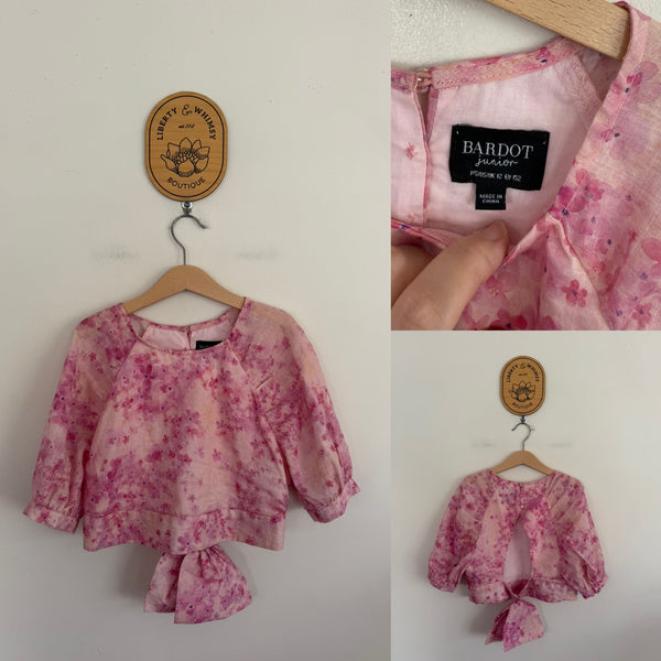 Bardot Jnr floral ramie top Sz 12 as new