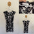 Chasing Kate by St Frock black floral dress Sz 14 but very small fit, more like 10-12 EEUC