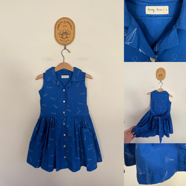 Lacey Lane planes dress Sz 4 EUC, mark on hem should wash out