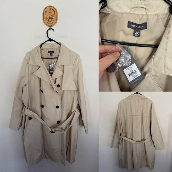 Autograph soft stone trench coat Sz 20 RRP $159.99 NWT