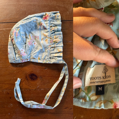 Toots sage floral bonnet Sz M (6-18m) NWOT