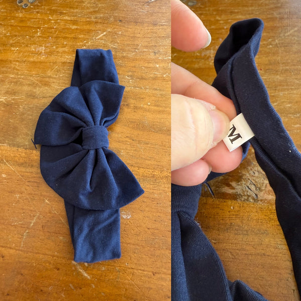 Midnight Sz M bow 19cm 6-12m NWOT