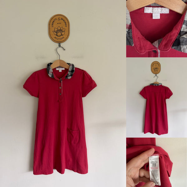 Burberry dark pink dress Sz 7 GUC - wash fade and overall wear