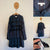 Burberry blue tartan roll sleeve dress Sz 14 EUC