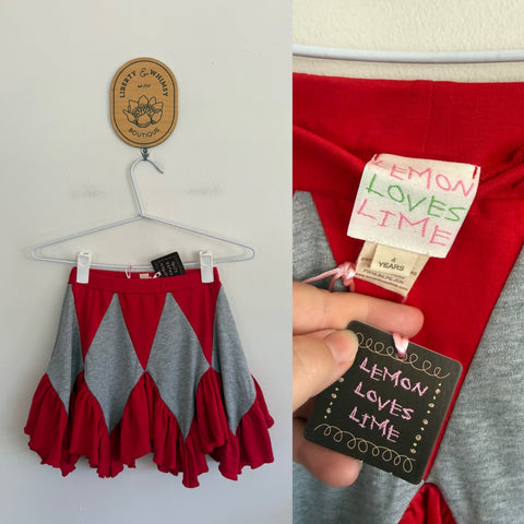 Lemon Loves Lime USA diamond skirt Sz 4 NWT