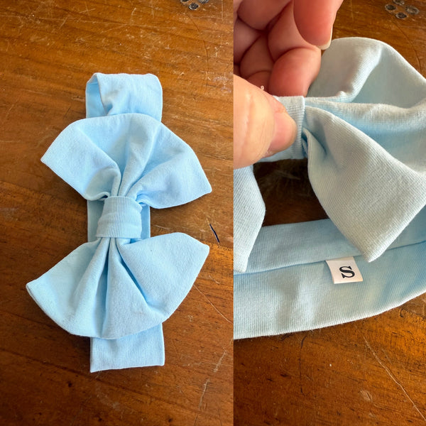 Light blue Sz S bow 17cm 0-6m NWOT