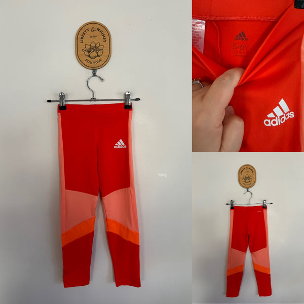 Adidas red/orange leggings Sz 5-6 NWOT