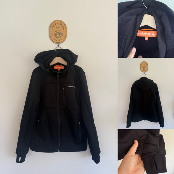 Cederberg black hooded jacket Sz 12 EUC only worn a couple of times