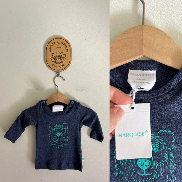 Marquise l/s bear T-shirt Sz 000 NWT