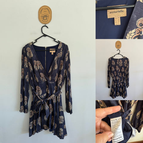Azzurielle l/s paisley print dress Sz 14 as new