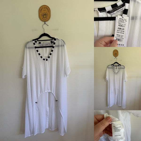 Taking Shape hi-lo white top Sz 14-16 RRP $129.99 NWT