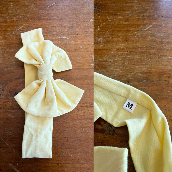 Light yellow Sz M bow 19cm 6-12m NWOT