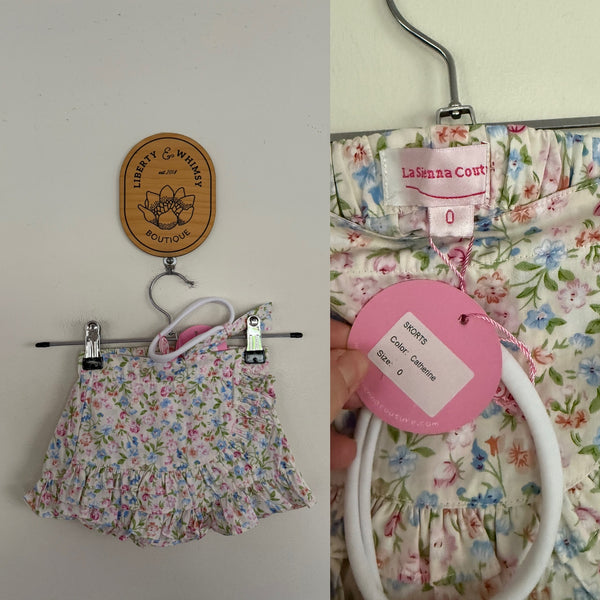 La Sienna Catherine frilled skort and bow set Sz 0 NWT