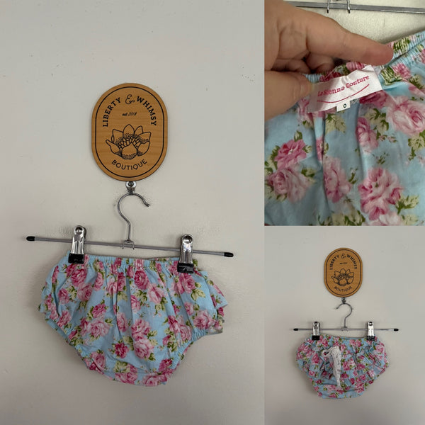 La Sienna aqua floral bloomers Sz 0 as new