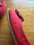 Hush Puppies Selena red nubuck flats Sz 8.5 RRP $119.95 as new, storage mark as pictured