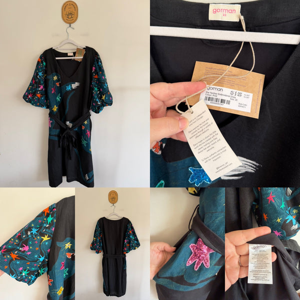 Gorman x Elena Gatti panther embroidered dress Sz 20 RRP $349 NWT