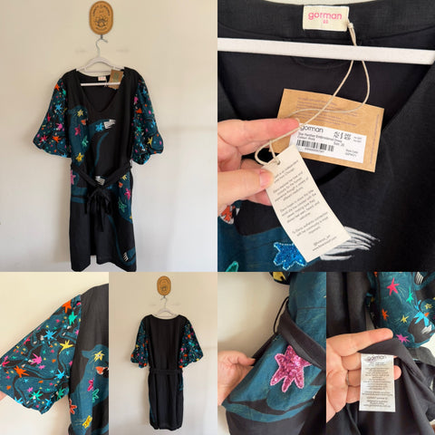 Gorman x Elena Gatti panther embroidered dress Sz 20 RRP $349 NWT