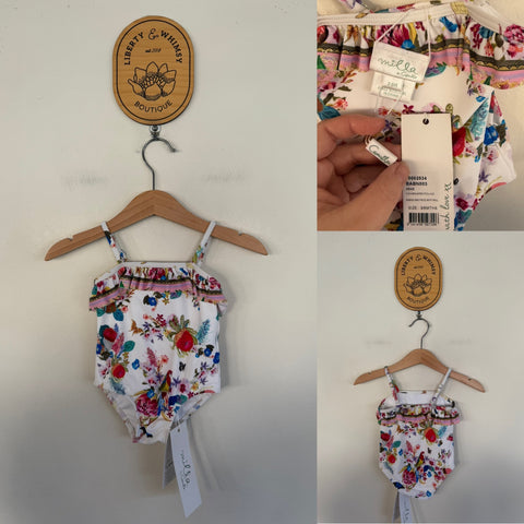 Milla by Camilla Homeward Found one piece frill swimmers Sz 00 RRP $99 NWT