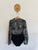 Seafolly l/s black print one piece swimsuit Sz 10 EUC - minor rubbing on wrists