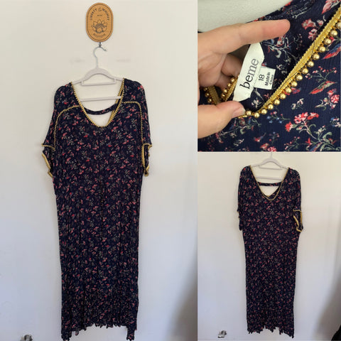 BeMe blue floral dress Sz 18 EUC