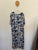 Sara blue leaf print dress Sz 16 as new worn once