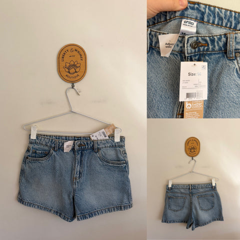 Anko light denim shorts Sz 14 NWT