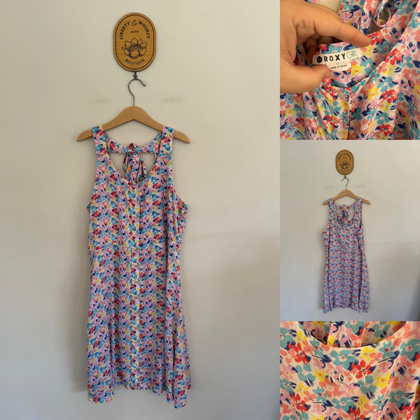 Roxy Girl floral tie back dress Sz 14 as new